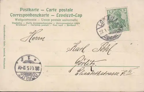 Löbau, Mehrbildkarte, gelaufen 1905