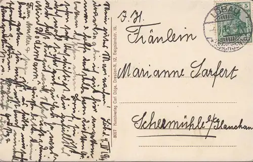 Löbau, Königliches Seminar, gelaufen 1914