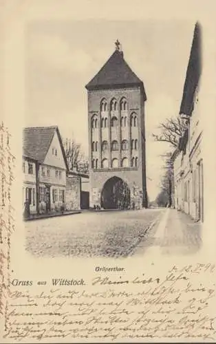 Gruss aus Wittstock, Gröpertor, gelaufen 1899