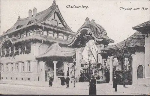 Charlottenburg, Eingang zum Zoo, gelaufen 1918