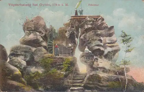 Oybin, potier, porte de roche, poste de campagne, couru en 1916