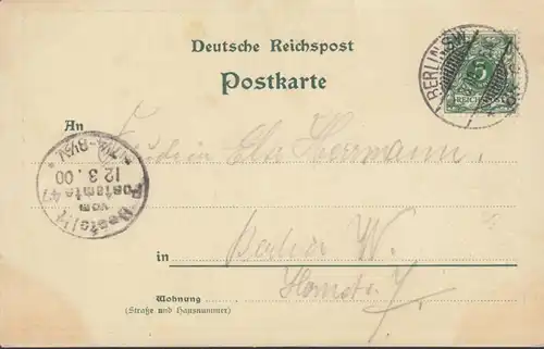 Gruss von der Schlaraffen Alm, Berolina 10 März 1900, gelaufen 1900