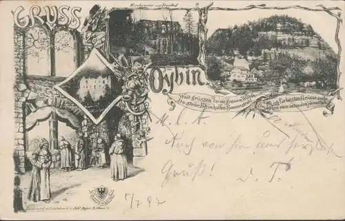 Gruss vom Oybin, Kirchruine, Refectorium, gelaufen 1897