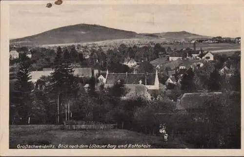 Grandschweidnitz, vue sur le Löbauer Berg et Rothstein, incurvée