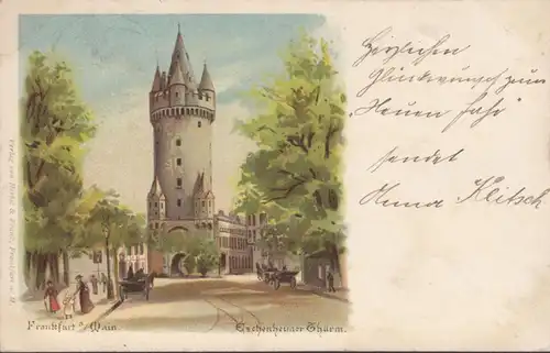 Frankfurt am Main, Eschenheimer Turm, gelaufen 1898