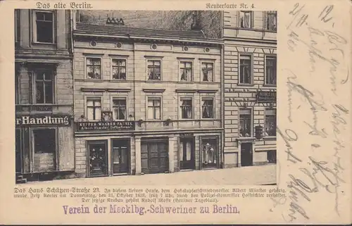 Das alte Berlin, Das Haus Schützenstraße 23, gelaufen 1912
