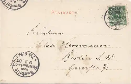 Berlin, Tiergarten, Siegessäule, gelaufen 1900