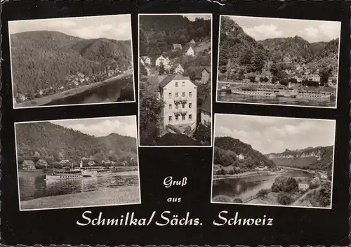 Schmilka, Stadtansichten, Dampfer Dresden, gelaufen 1963