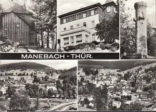 Manebach, maison de repos, tour de vue, vue sur la ville, couru