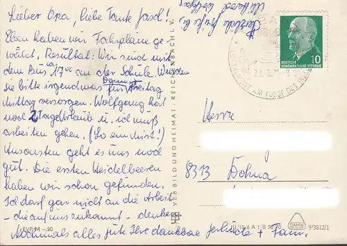 Bad Tabarz, FDGB Service de vacances, maisons de repos Poser et unité, couru en 1971