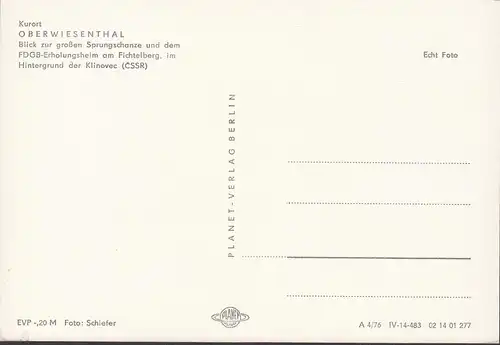 Oberwiesenthal, Sprungschanze, Erholungsheim, ungelaufen