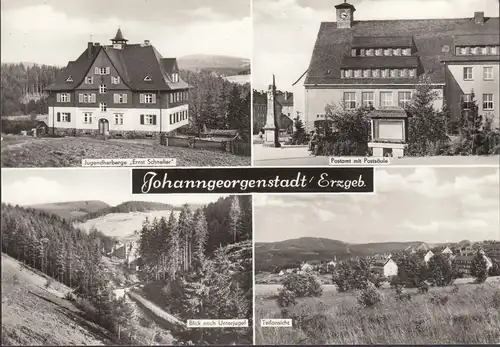 Johanngeorgenstadt, Jugendherberge, Postamt, Postsäule, gelaufen 1976
