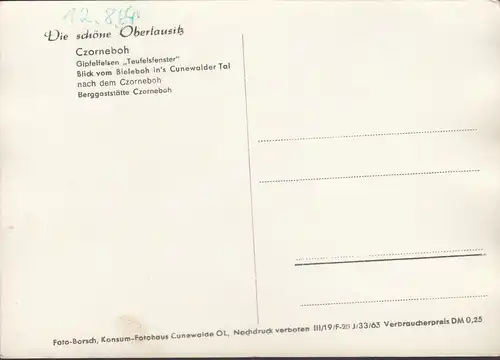 Czorneboh, Berggaststätte, Teufelsfenster, ungelaufen- datiert 1968