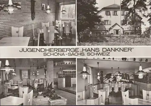 Schöna, Auberge de jeunesse Hans Dankener, Maison et intérieur, incurvée