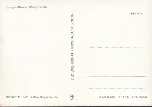 Sangerhausen, Spangler Museum, ungelaufen