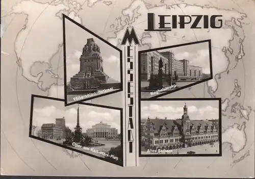 Leipzig, Messestadt, Rathaus, Oper, Ringbebauung, gelaufen