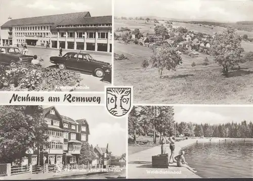 Neuhaus a. Rennweg, Kreisratsgebäude, Ferienheim, Schwimmbad, ungelaufen