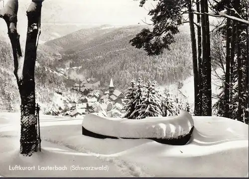 Lauterbach, Luftkurort, Stadtansicht im Winter, gelaufen 1968
