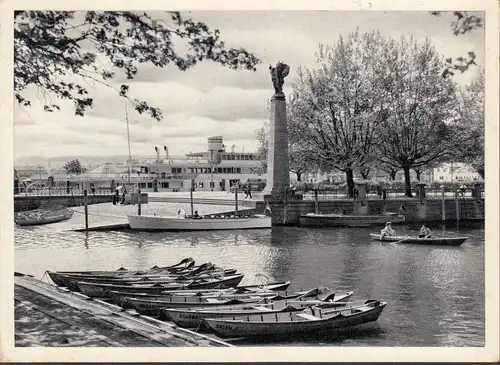 Constance, port de gondole, monument Zeppelin, couru en 1958