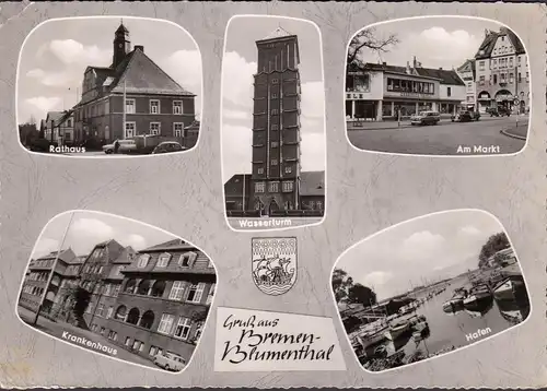 Bremen, Rathaus, Krankenhaus, Markt, Hafen, gelaufen 1962