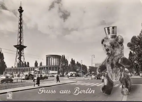 Grusss aus Berlin, Funkturm und Ausstellungshallen, gelaufen 1969