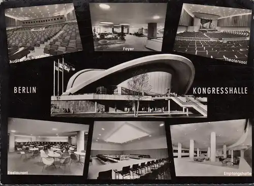 Berlin, Kongresshalle, Foyer, Saal, Empfangshalle, Restaurant, gelaufen 1958