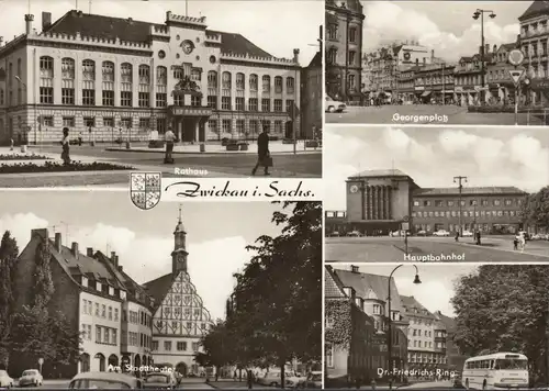 Zwickau, hôtel de ville, gare centrale, théâtre, Georgenplatz, incurable