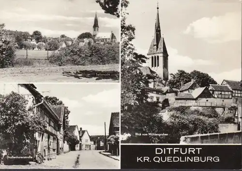 Ditfurt, Dallenhorenstraße, vue de ville, église, couru