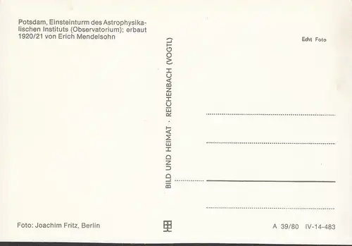 Potsdam, Tour Einstein, Institut astrophysique, non-fuyant