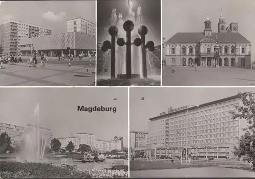 Magdeburg, Hôtel de ville, rue Julius Bremer, Interhotel, couru 1986