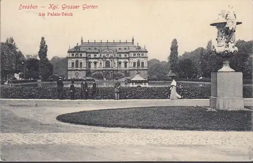 Dresden, Großer Garten, Am Palais Teich, gelaufen 1911