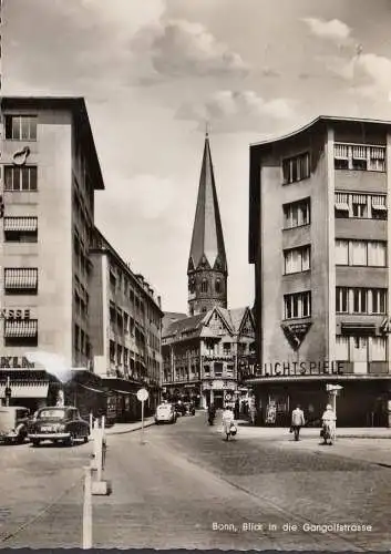 AK Bonn, Blick in die Gangolfstraße, gelaufen 1956