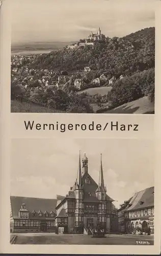 Wernigerode, Stadtansicht, Rathaus, gelaufen 1955