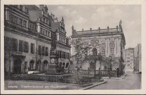 Leipzig, monument à Goethedenmäl am Naschmarkt, a couru 195?