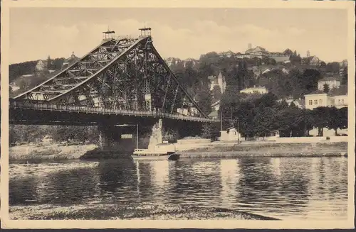 Dresden, Hängebrücke bei Loschwitz, ungelaufen