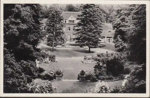 Bad Lausick, Blick von der Terrasse zum Kurmittelhaus, gelaufen 1962