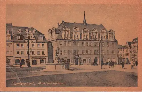 Naumburg, marché avec l'hôtel de ville, couru en 1959