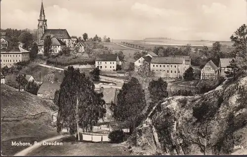 Mohorn, Stadtansicht, Kirche, gelaufen 1961