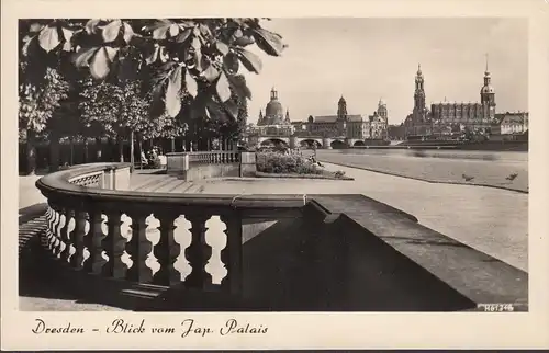 Dresden, Blick vom Japanischen Palais, gelaufen 1956