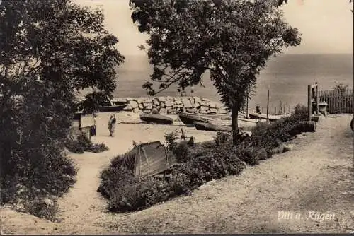 AK Vitt auf Rügen, Strand und Boote, gelaufen 1960