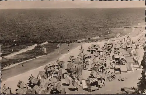 Koserow, Strand, Strandkörbe, gelaufen 1962