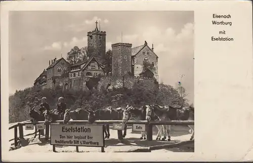 Eisenach, Wartburg mit Eselstation, gelaufen 1954