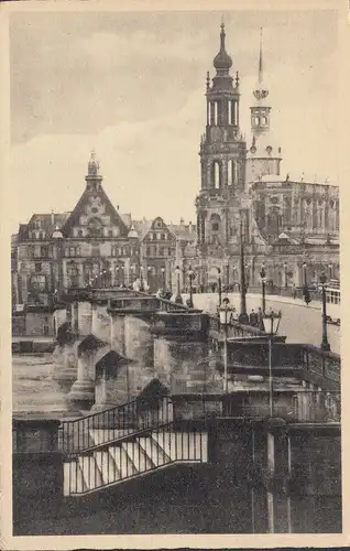 Dresden, Georgij Dimitroff Brücke, Stempel Dampfer Dresden, gelaufen 1951