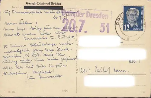 Dresde, Georgij Dimitrov Pont, Tampon vapeur Doresden, couru en 1951