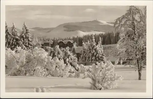 Oberhof, Blick zum Schneekopf im Winter, ungelaufen