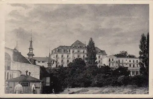 Heringsdorf, Stadtansicht, Kirche, gelaufen 1953