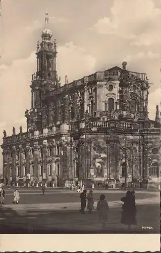 Dresden, Hofkirche vom Theaterplatz, ungelaufen