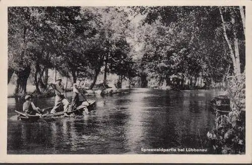 Lübbenau, Spreewaldpartie, Boot, gelaufen 1957