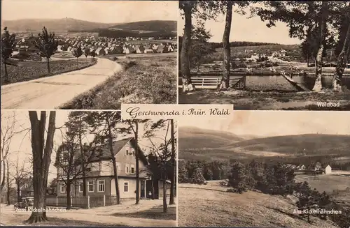 Geschwenda, Zum Kickelhänchen, Waldbad, Stadtansicht, gelaufen