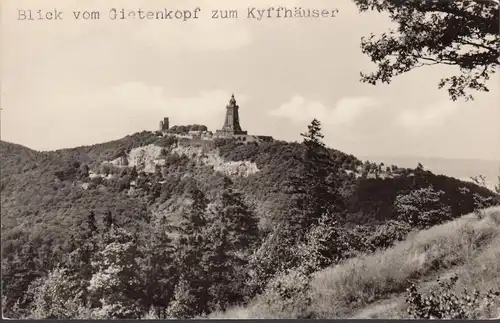 Blick vom Gietenkopf zum Kyffhäuser- Denkmal, ungelaufen